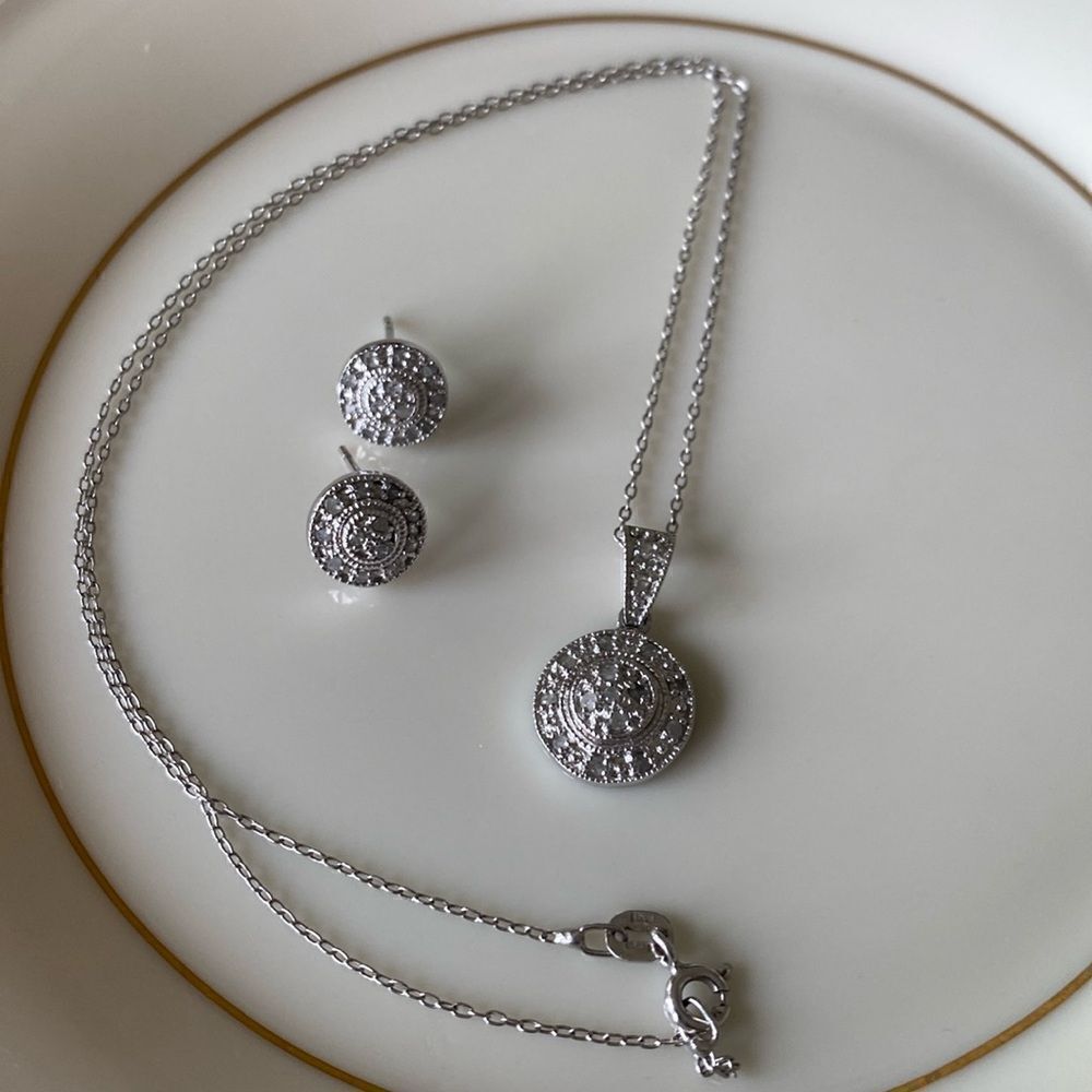 Sterling silver necklace & earring set
